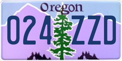 OR license plate 024ZZD