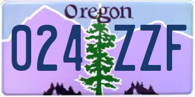 OR license plate 024ZZF