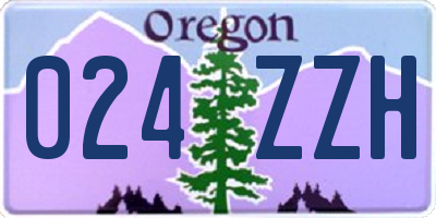 OR license plate 024ZZH
