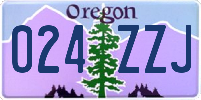 OR license plate 024ZZJ