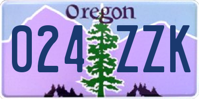 OR license plate 024ZZK