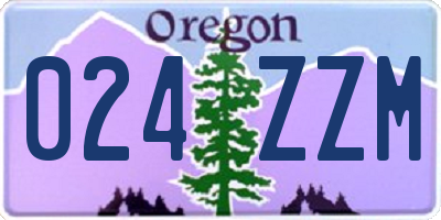 OR license plate 024ZZM