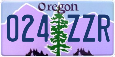 OR license plate 024ZZR