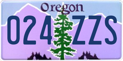 OR license plate 024ZZS