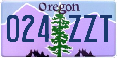 OR license plate 024ZZT