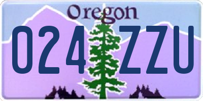 OR license plate 024ZZU