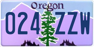 OR license plate 024ZZW
