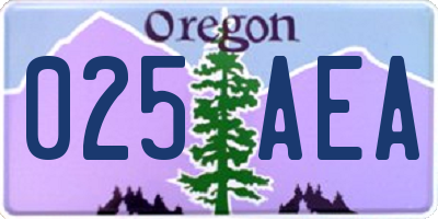 OR license plate 025AEA