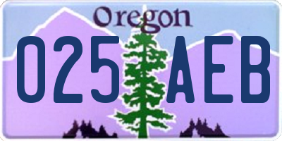 OR license plate 025AEB