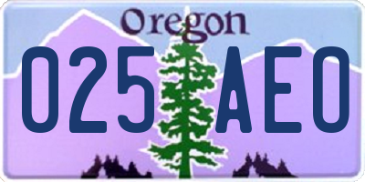 OR license plate 025AEO