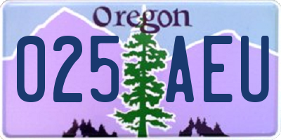 OR license plate 025AEU