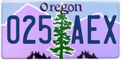 OR license plate 025AEX