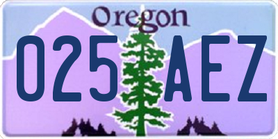 OR license plate 025AEZ