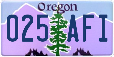 OR license plate 025AFI