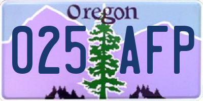 OR license plate 025AFP