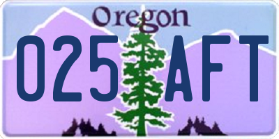 OR license plate 025AFT