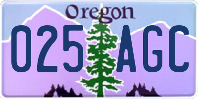 OR license plate 025AGC