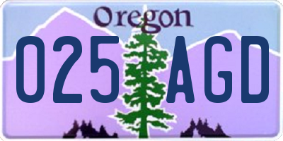 OR license plate 025AGD