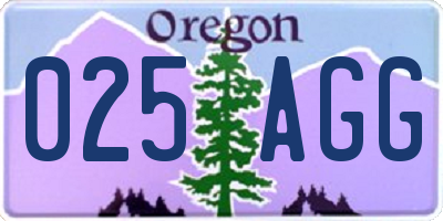 OR license plate 025AGG