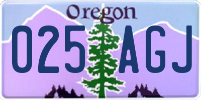 OR license plate 025AGJ
