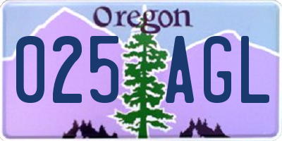 OR license plate 025AGL