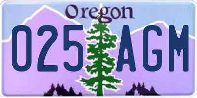 OR license plate 025AGM