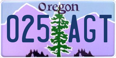 OR license plate 025AGT