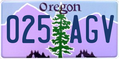 OR license plate 025AGV