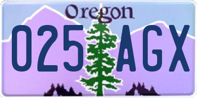OR license plate 025AGX