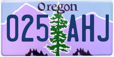 OR license plate 025AHJ