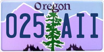 OR license plate 025AII
