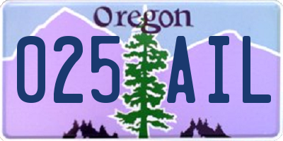 OR license plate 025AIL