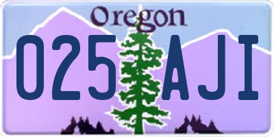 OR license plate 025AJI