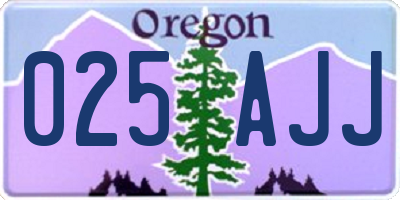 OR license plate 025AJJ