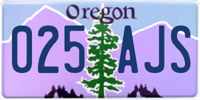 OR license plate 025AJS