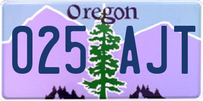OR license plate 025AJT