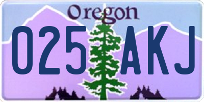 OR license plate 025AKJ