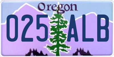 OR license plate 025ALB