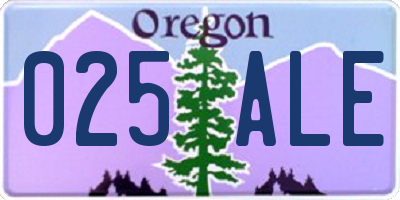 OR license plate 025ALE