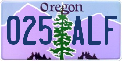 OR license plate 025ALF