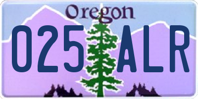 OR license plate 025ALR