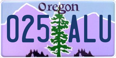 OR license plate 025ALU
