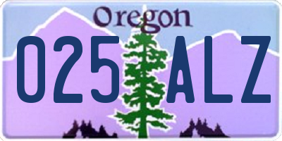 OR license plate 025ALZ