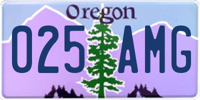 OR license plate 025AMG