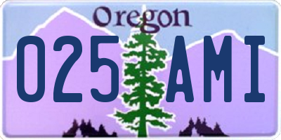 OR license plate 025AMI