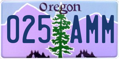 OR license plate 025AMM