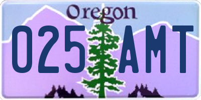 OR license plate 025AMT