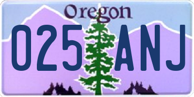 OR license plate 025ANJ