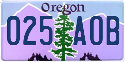 OR license plate 025AOB