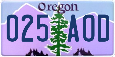 OR license plate 025AOD